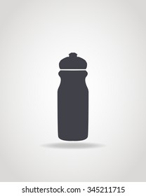 Simple black icon of sport water bottle.