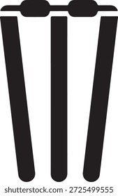 Un simple icono negro de tres líneas conectadas sobre un fondo blanco