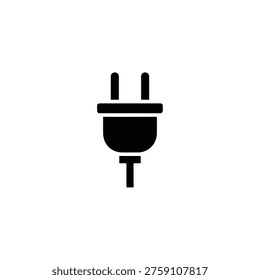 A simple black icon of a Type T power plug on a white background, used for electrical connections.