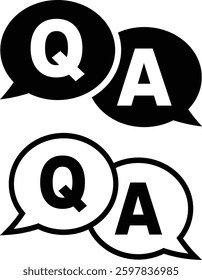Simple black icons for Q＆A