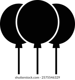 Simple black icons of balloons