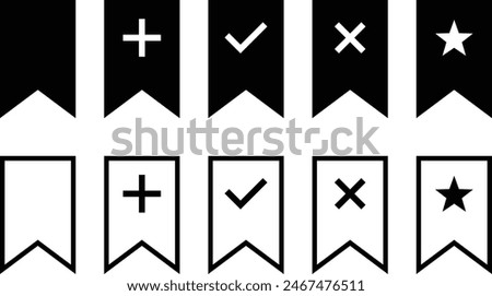 Simple black icons for bookmarks