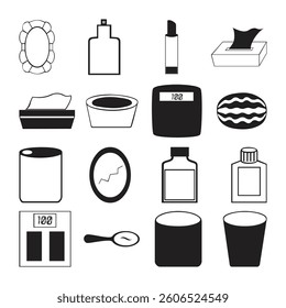 Simple Black Icons, Various Objects, Graphic Resources
EPS Vector Set, Black and White, Needs Editing