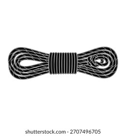 Simples ilustração preta de um feixe de corda enrolada.