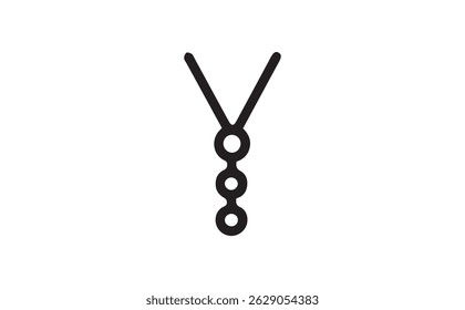 A simple black illustration features a connected series of three circles hanging from a thin line, set against a clean, transparent backdrop.