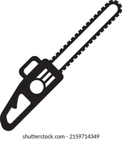 Simple black industry chainsaw icon. Outline industry chainsaw vector icon for web design isolated on white background.