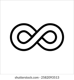 Simple black Infinity symbol. Vector illustration