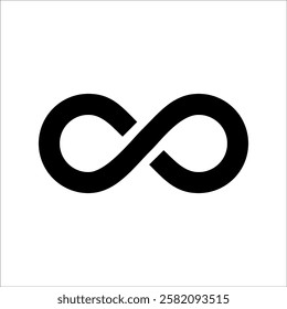 Simple black Infinity symbol. Vector illustration