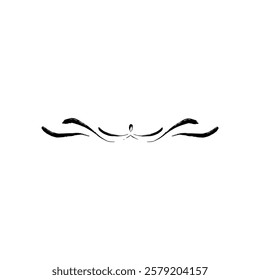 A simple black ink swirl design element suitable for decorative purposes or as a visual divider.