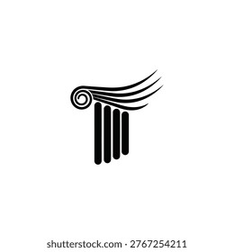 Simple black ionic column top detail