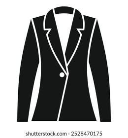 Simple black jacket icon representing business attire for formal meetings and elegant events