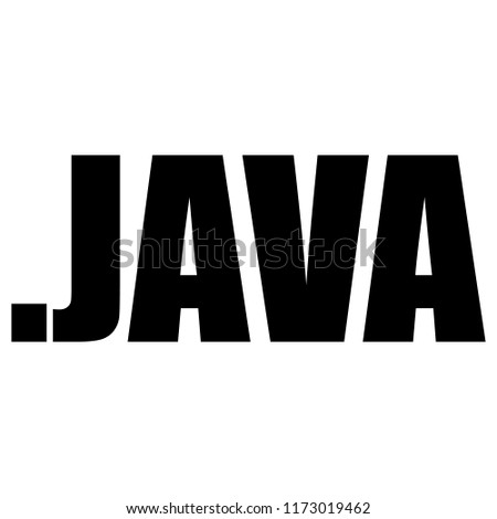 Simple, black JAVA file type, JAVA file format label, tag