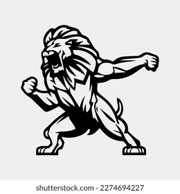 simple salto negro alto león , corriendo símbolo de diseño ilustración