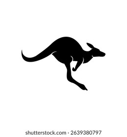 simple black kangaroo silhouette design