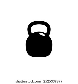 Ícone simples de vetor de kettlebell preto. Ideal para fitness, ginástica e temas de levantamento de peso.