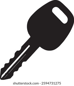 Simple Black Key Icon for Security or Access
