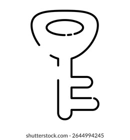 Simple Black Key Icon for Security