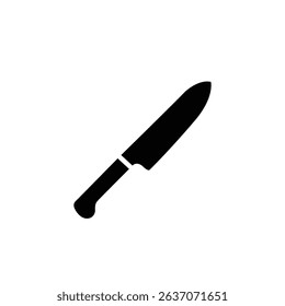 Simple black kitchen knife icon, perfect for culinary apps.