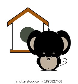 diseño de icono de casala negra simple