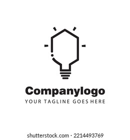 plantilla de icono de diseño plano de lámpara negra simple