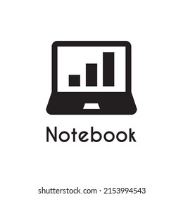 diseño de iconos de estilo de contorno de laptop negra simple