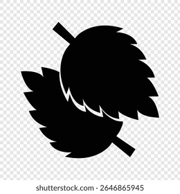 simple black leaf icon for eco-friendly and sustainability branding isolated on transparent background. eps 10