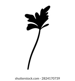 Simple black leaf silhouette illustration with a clean white background, emphasizing natural shape and organic form.