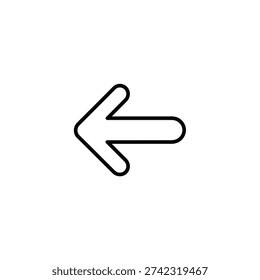 Simple black left arrow icon on white background
