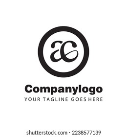 simple black letter ac for logo company design