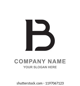 Simple Black Letter B Logo Vector Business Illustration