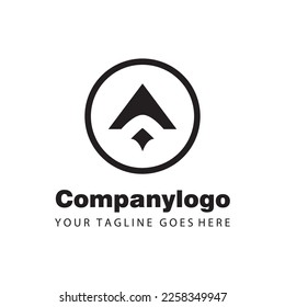 simple black letter a circle for logo company design