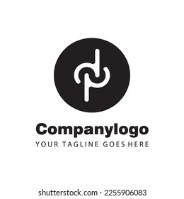 simple black letter dp for logo company design