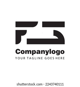 letra simple en negro fg para el diseño de la compañía del logotipo