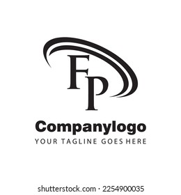 simple black letter fp for logo company design