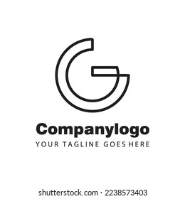 letra simple en negro g para el diseño de la compañía del logotipo