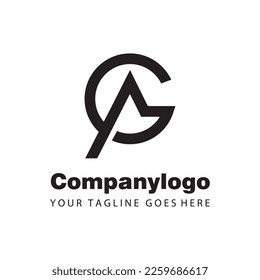simple black letter ga for logo company design
