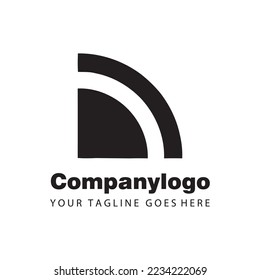 simple black letter a geometric design for logo company