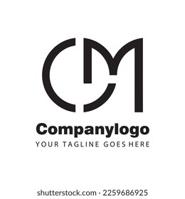 simple black letter gm for logo company design
