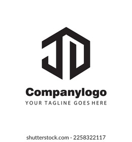 letra negra simple jd para el diseño de la compañía del logotipo
