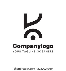letra negra simple K para el diseño de la compañía de logotipos
