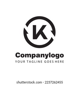simple black letter k for logo company design