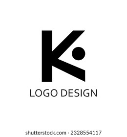 simple black letter k for logo company design