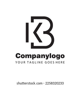 simple black letter kb for logo company design