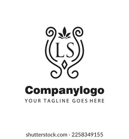 simple black letter ls for logo company design