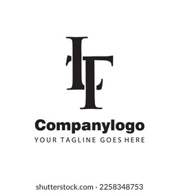 simple black letter lt for logo company design