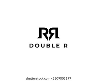 Simple Black Letter RR Logo Type Design Template