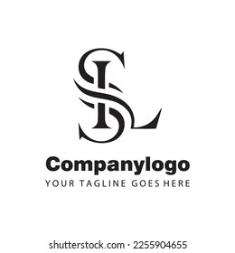 simple black letter sl for logo company design