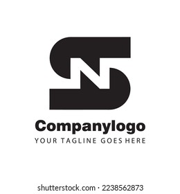 simple black letter sn for logo company design