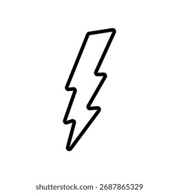 simple black lightning icon on white background