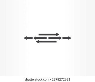 simple black line and arrow design icon